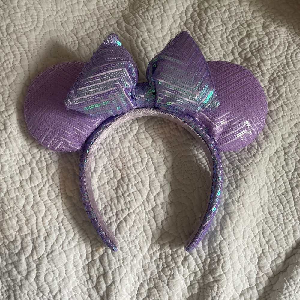 Disney Purple Sequin Mouse Ears Headband